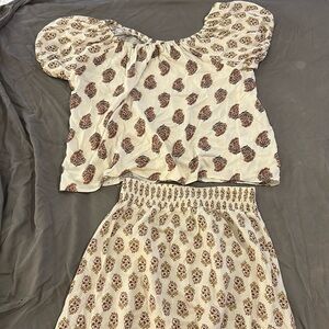 CECE crop top blouse/skirt set